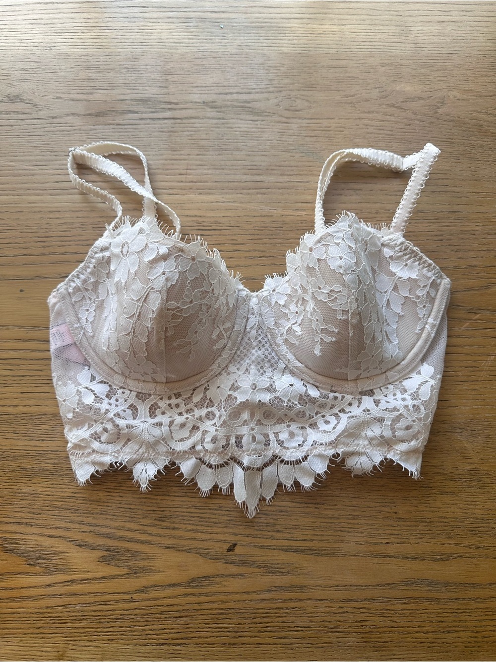 Victoria's Secret Lace Longline Bralette in Ivory Cream